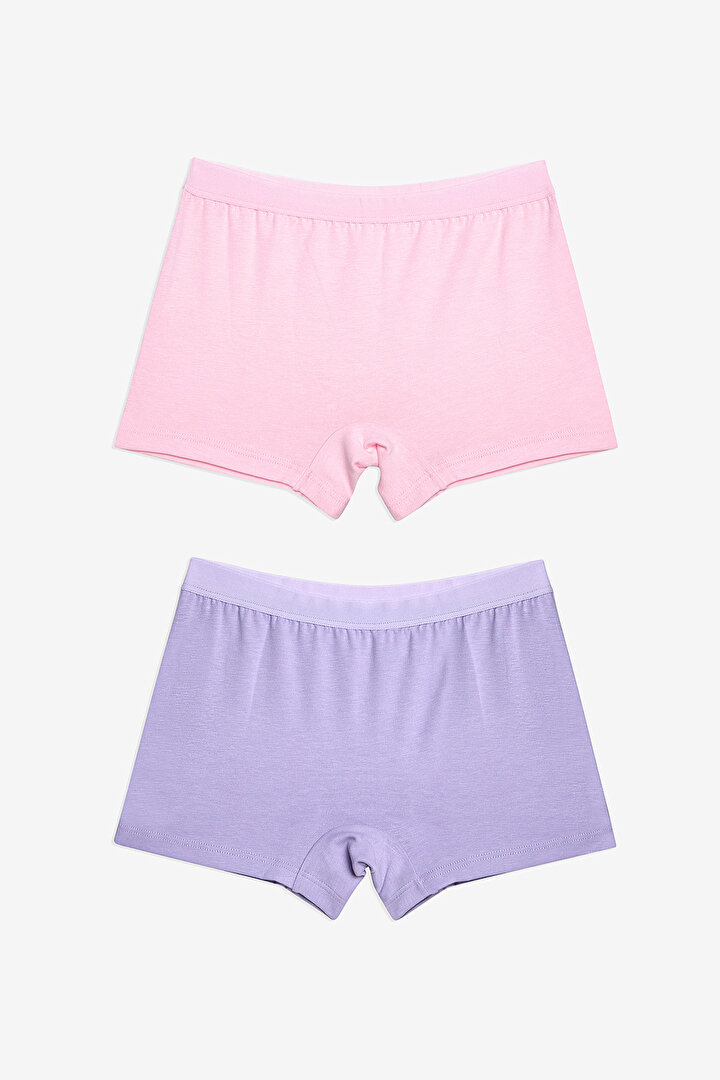 Girls Basic 2in1 Multi Colour Long Boxer - 1