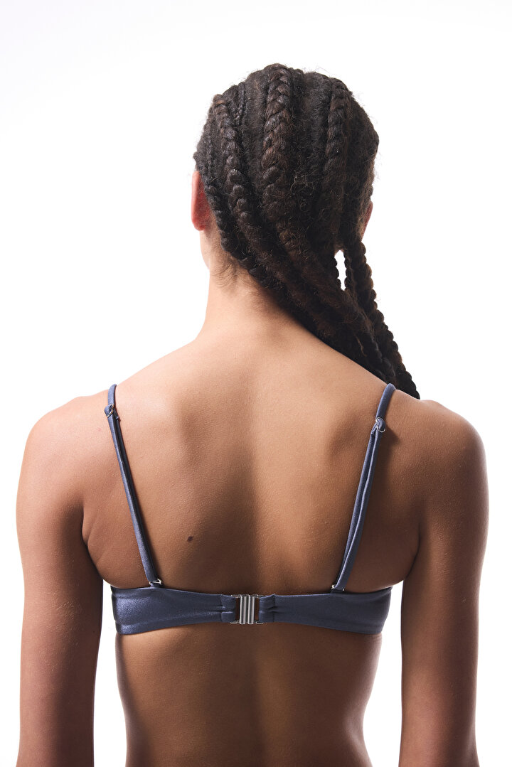 Grey Seashell Dark Boned Bikini Top  - 2