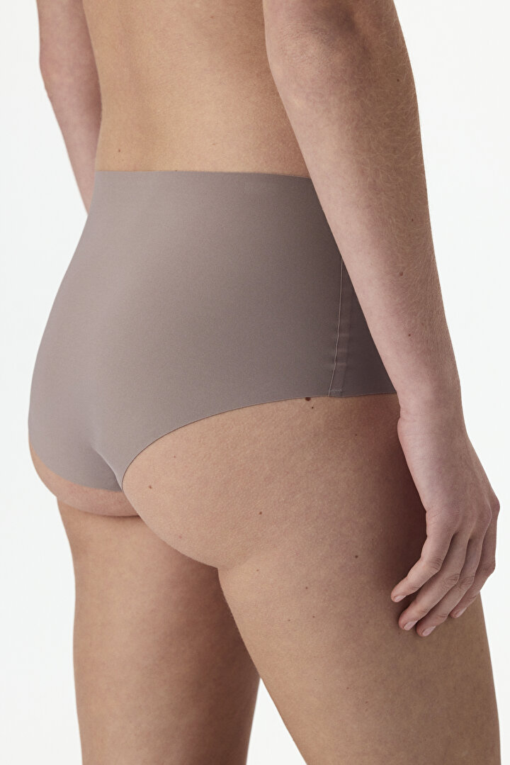 Gri Invisible Lazer Kesim Yüksel Bel Slip Külot - 2