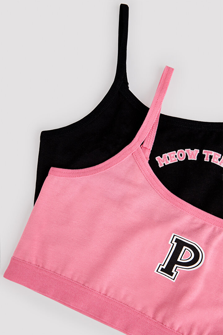 Kız Çocuk Meow Team 2'li Crop Üst - 4