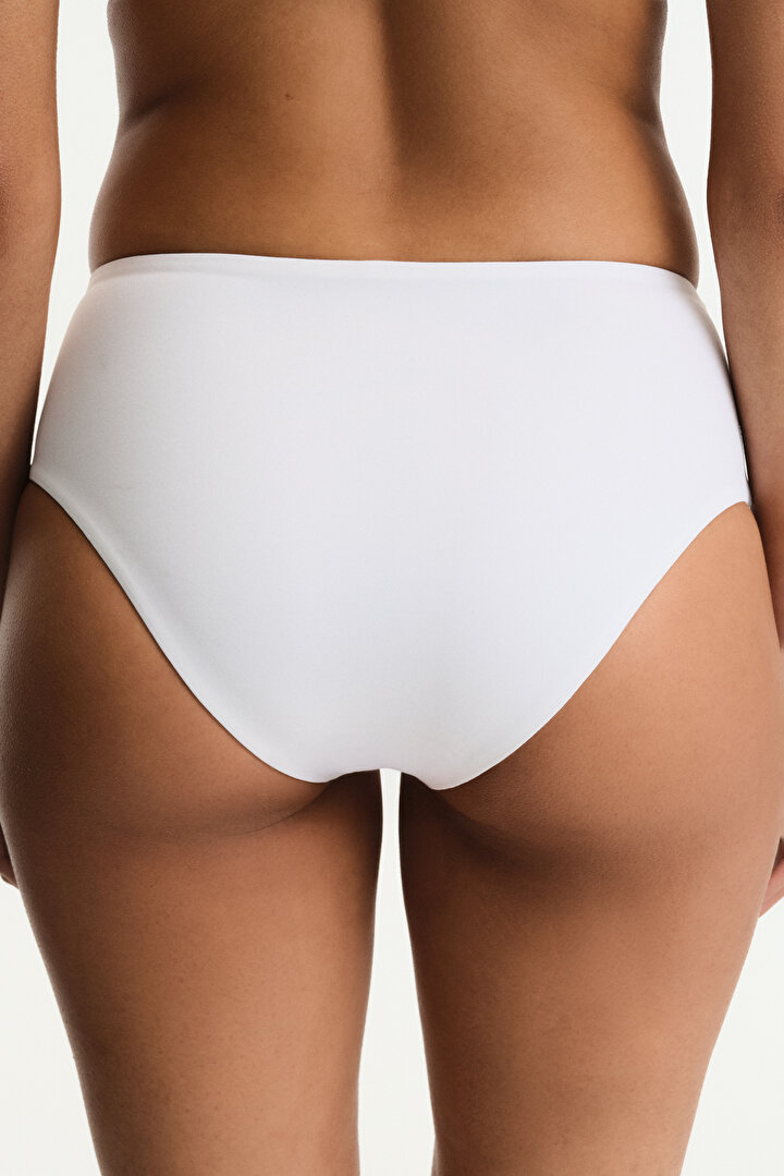 Beyaz High Büzgülü Bikini Altı - 2