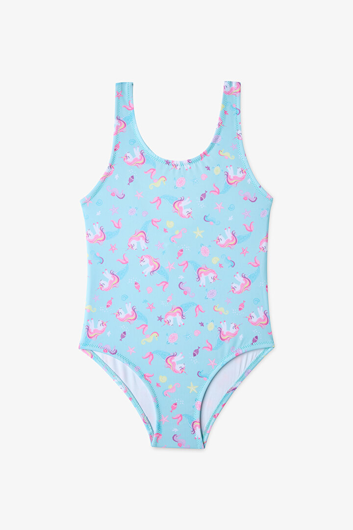 Renkli Kız Çocuk Unimermaid Mayo - 1