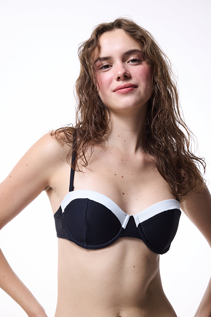 Siyah Nova Straplez Bikini Üstü - 2