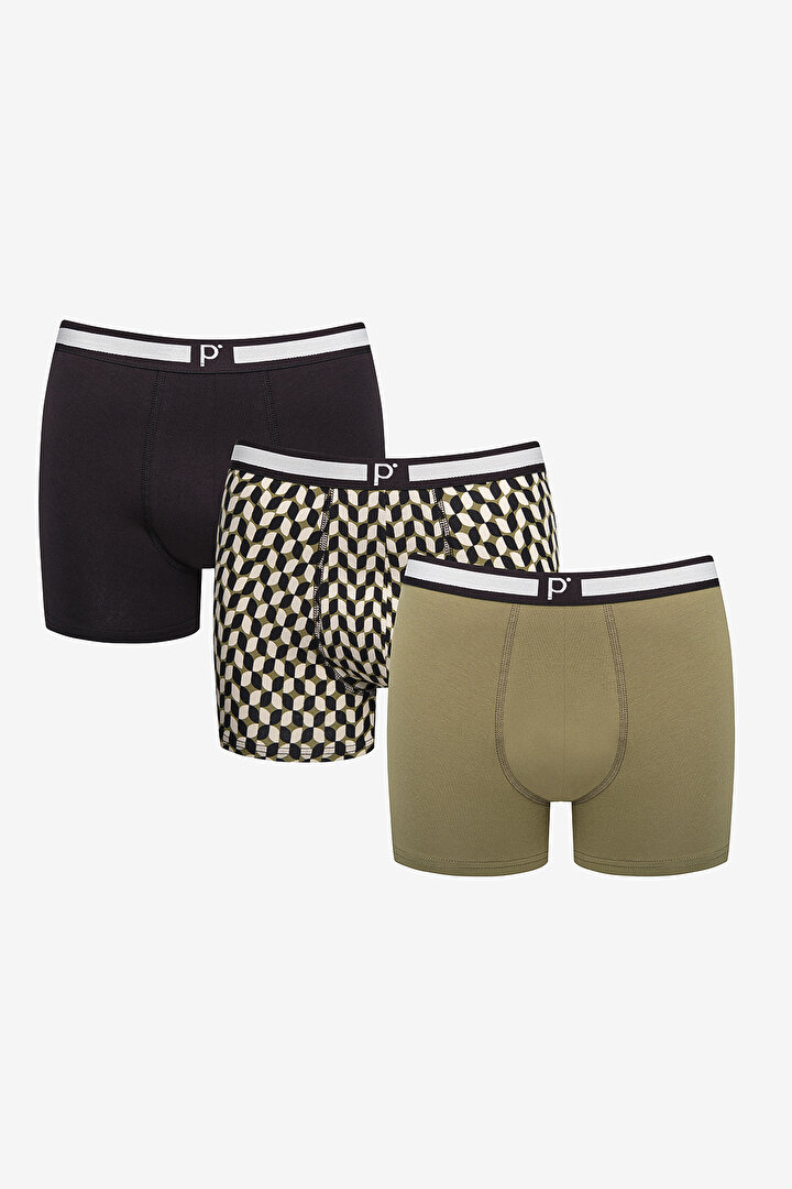 Basic Detailed 3in1 Multi Colour Boxer - 1