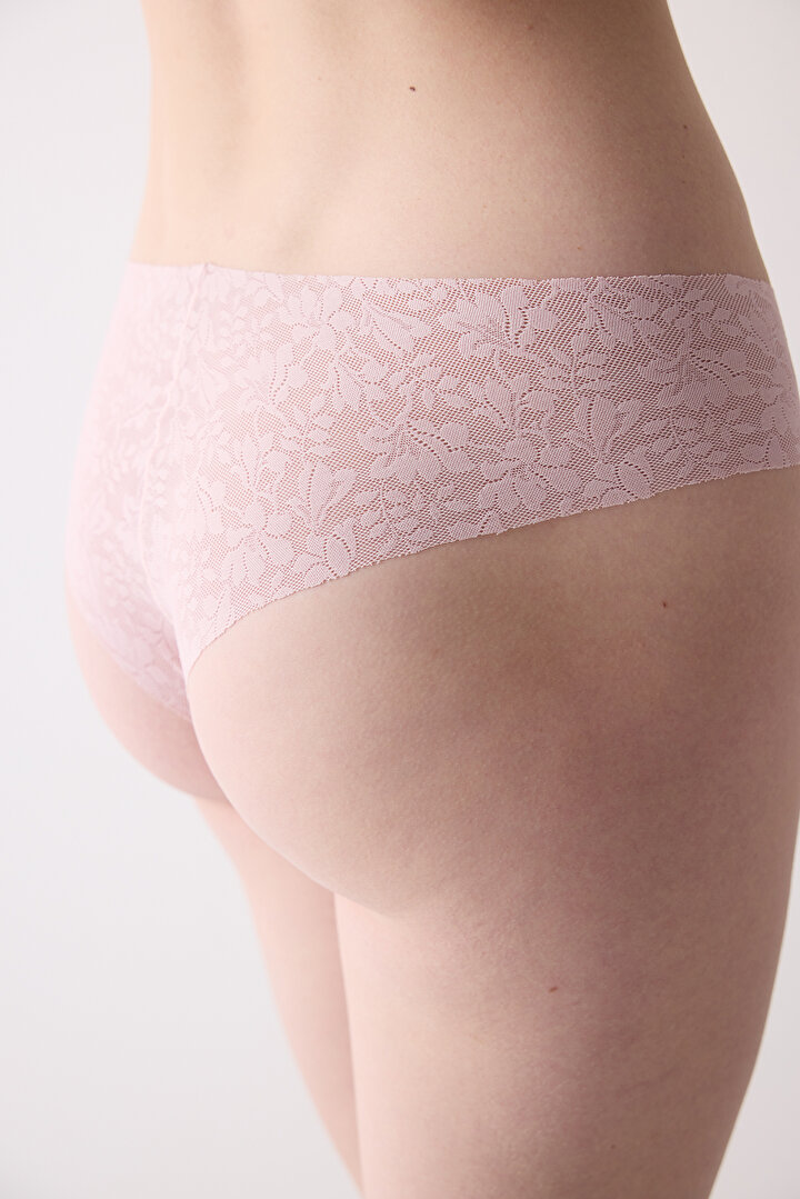 Invisible Laser Cut Lacy Cheeky Pink Hipster - 2