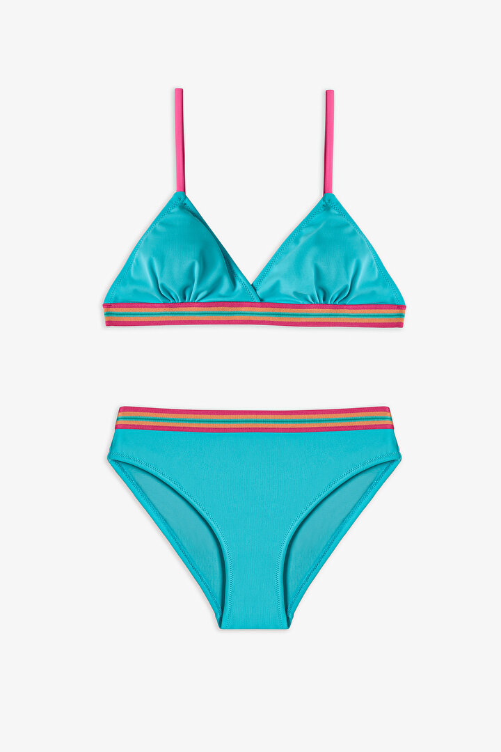 Turquoise Teen Island Triangle Bikini Set - 1