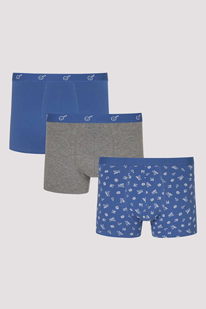 Navy Sleep 3lü Boxer - 1
