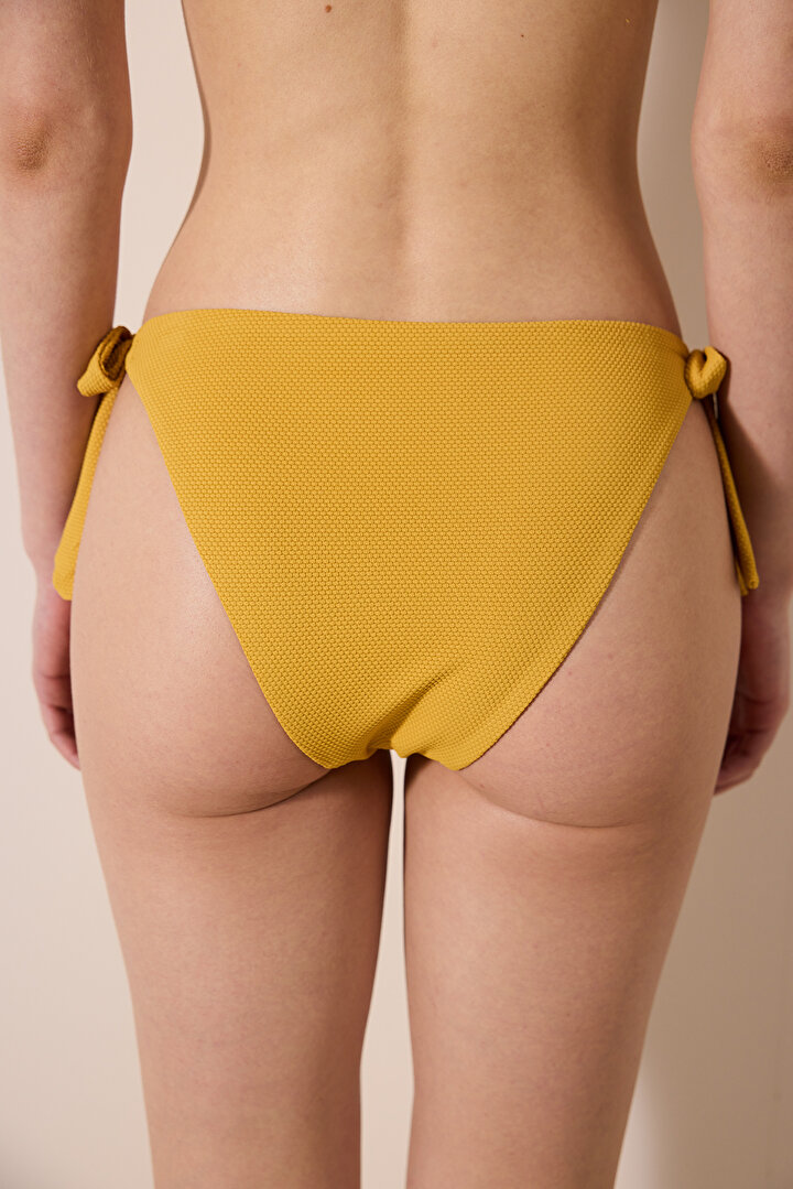 Amar Brazilian Textured Yellow Bikini Bottom - 2