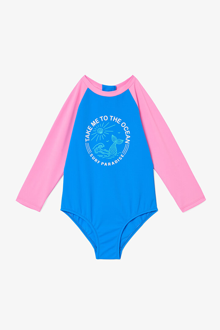 Girls Ocean UV Light Pink Suit - 1