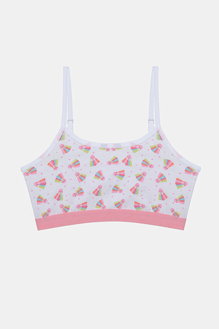 Girls Badminton 2in1 Multi Colour Crop Top - 2