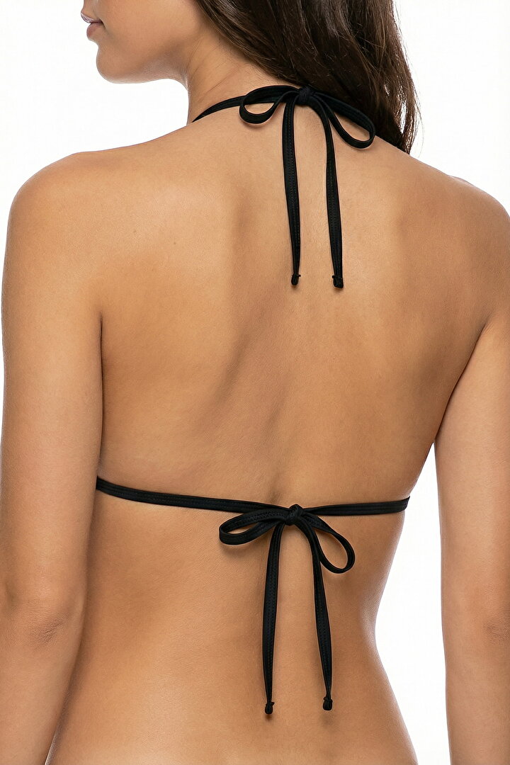 Siyah Mini Üçgen Bikini Üstü - 2
