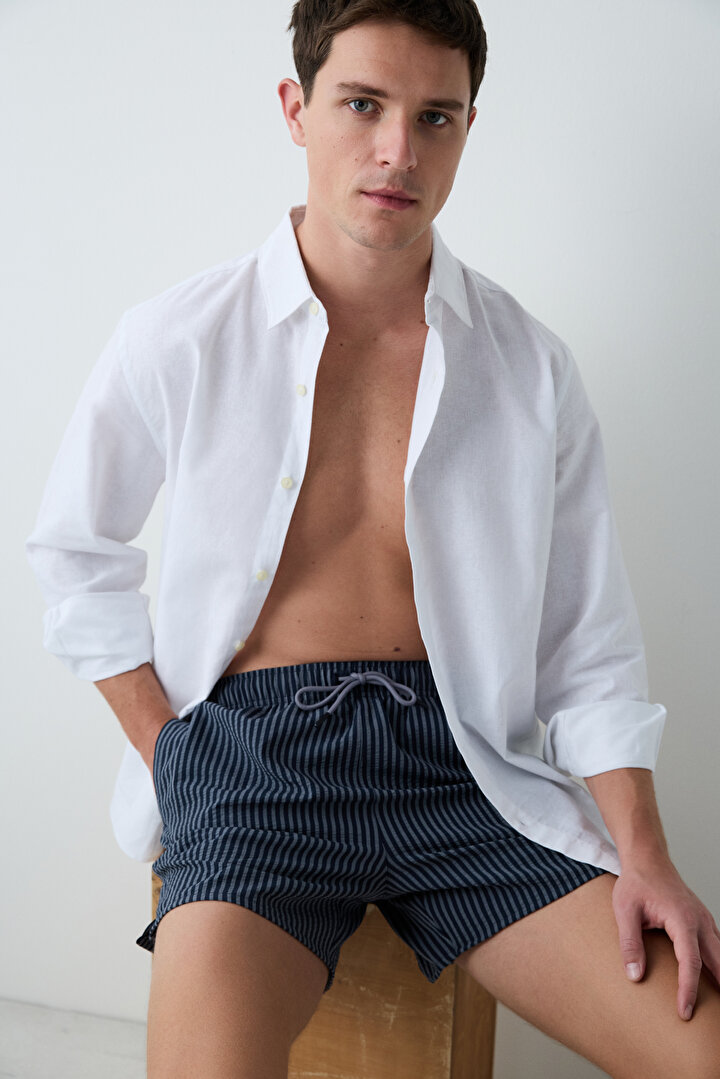 Navy Stripe Short - 2