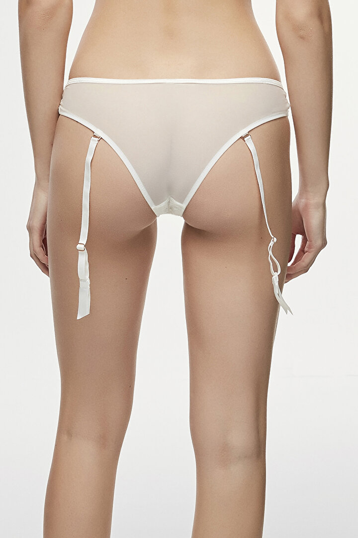 Beyaz Delicious Garter Brazilian Külot - 3