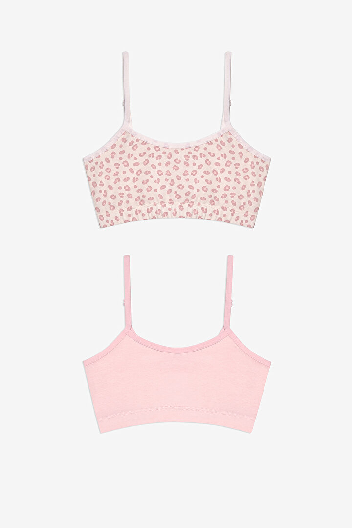 Kız Çocuk Pinky Leopard 2li Çok Renkli Crop Kısa Üst - 1