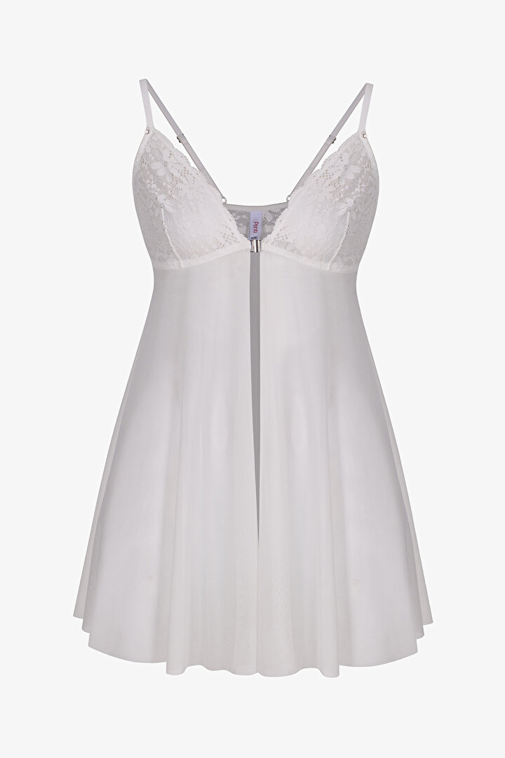 Kırık Beyaz Front Opening Babydoll - 1