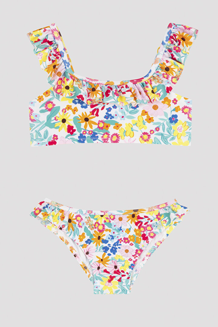 Kız Çocuk Floral Garden Halter Bikini Set - 1