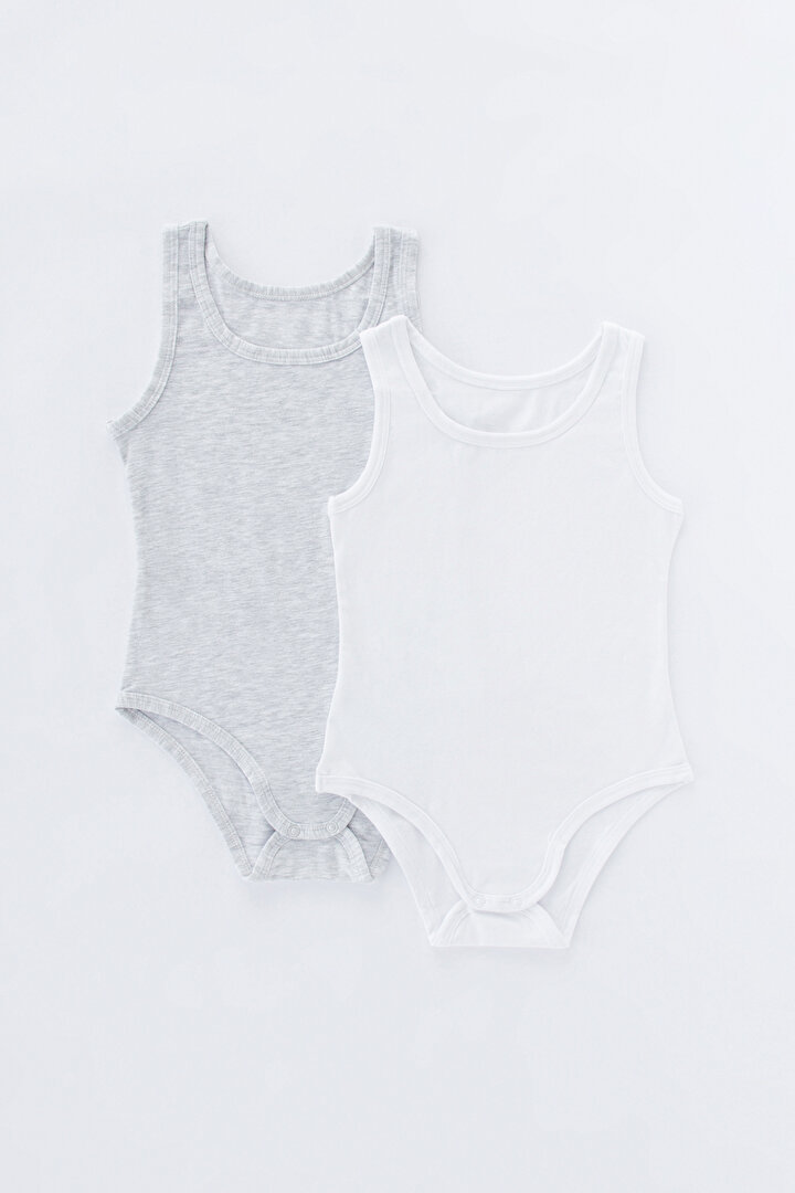 Açık Gri Kız Çocuk Basic 2Li Bodysuit - 1