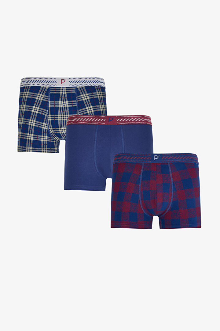 Erkek Oldtown Ekoseli 3'lü Boxer - 1
