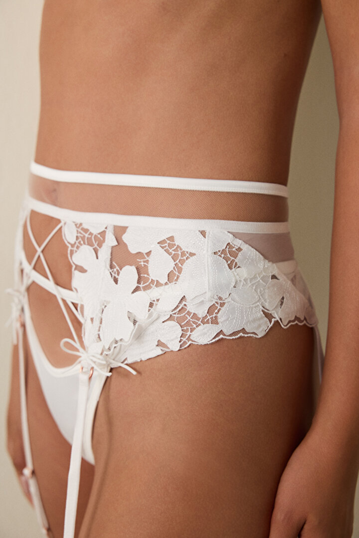 Off White Bridal Garter - 1