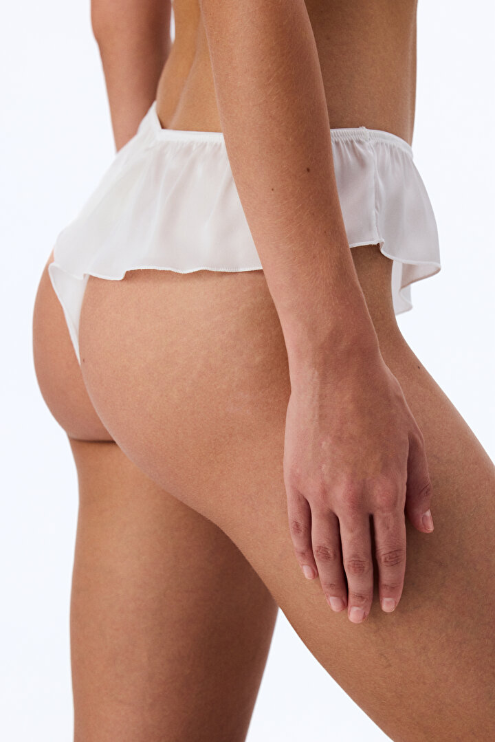 Kırık Beyaz French Düşük Bel Tanga - 2