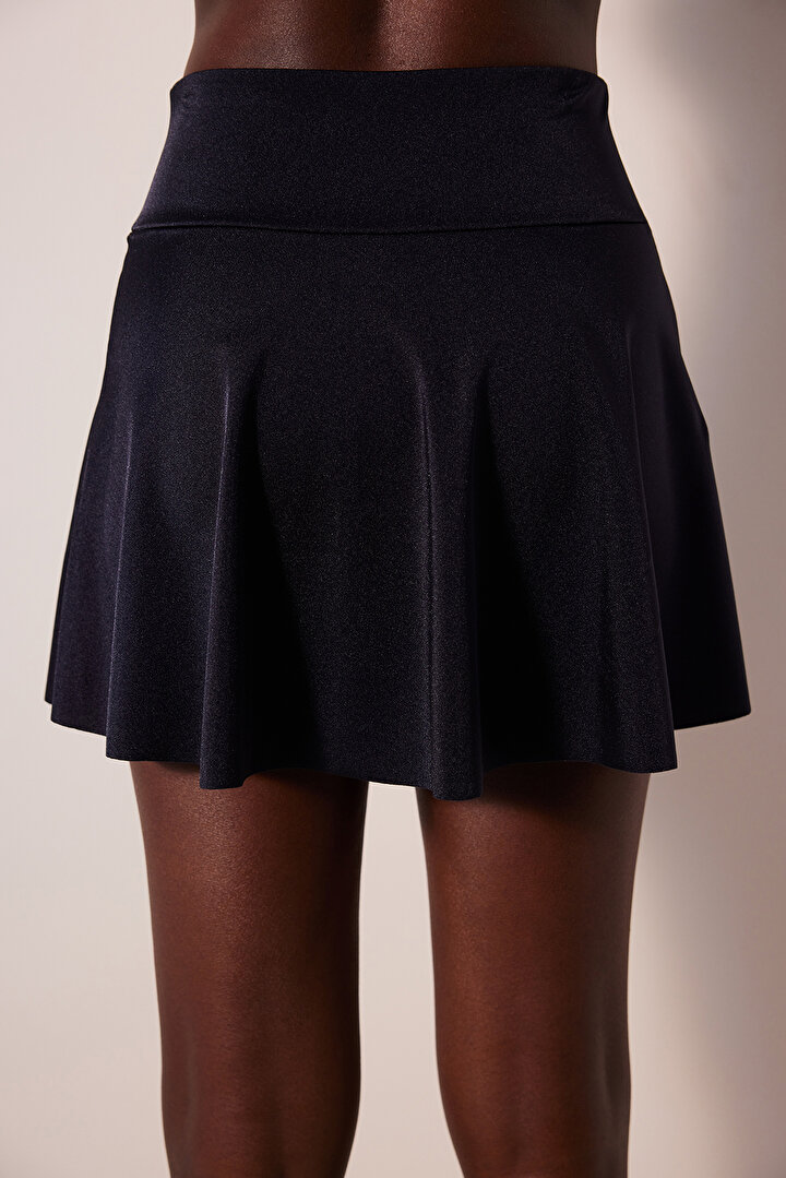 Short Skirt Black Bikini Bottom - 2