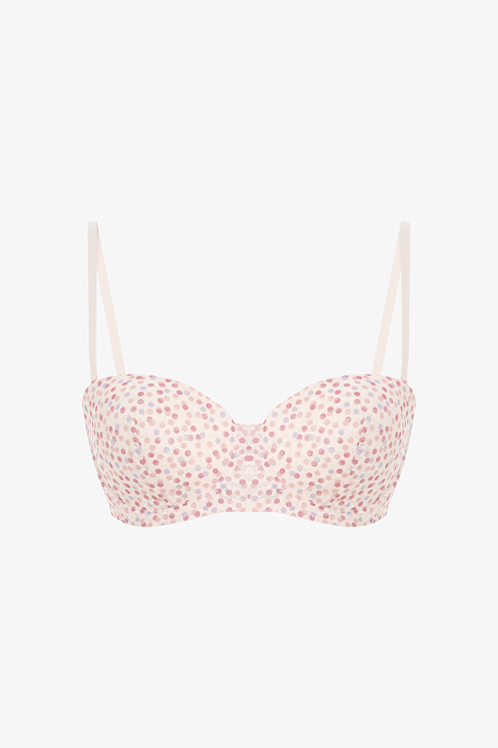 Açık Pembe Bloom Desenli Lace Dantel Sütyen - 1
