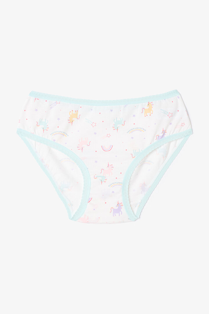 Kız Çocuk Pinky Unicorn Baskılı Pamuklu 5'li Külot - 2