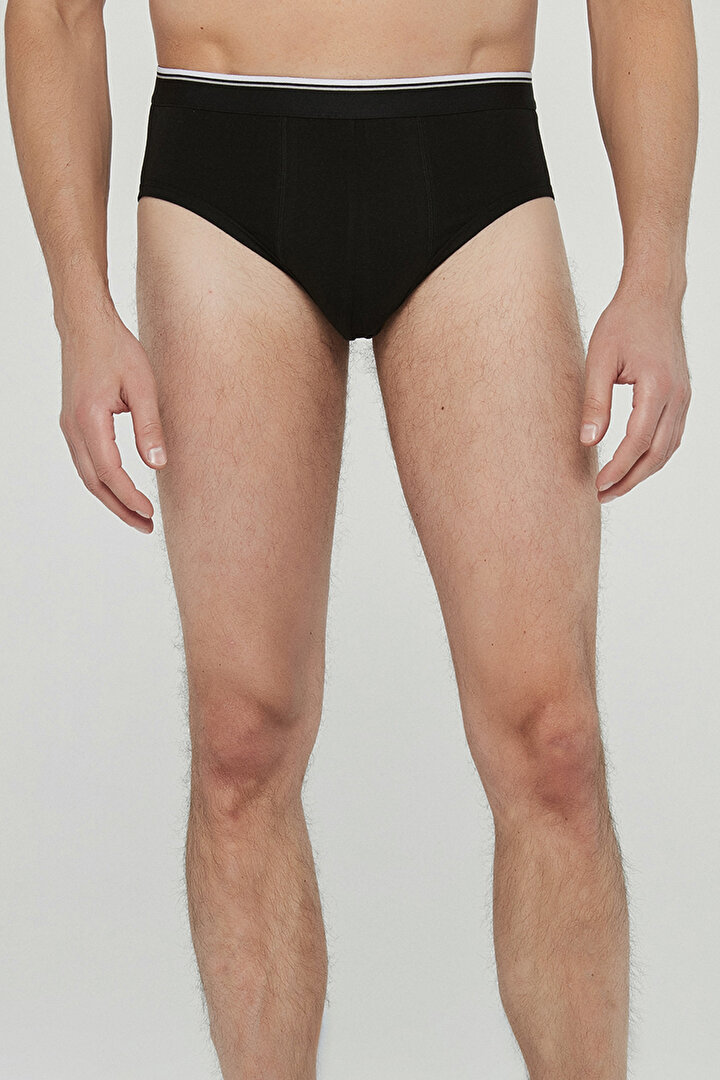 Siyah Gri Basic Tape 3Lü Mıd Slip Külot - 2