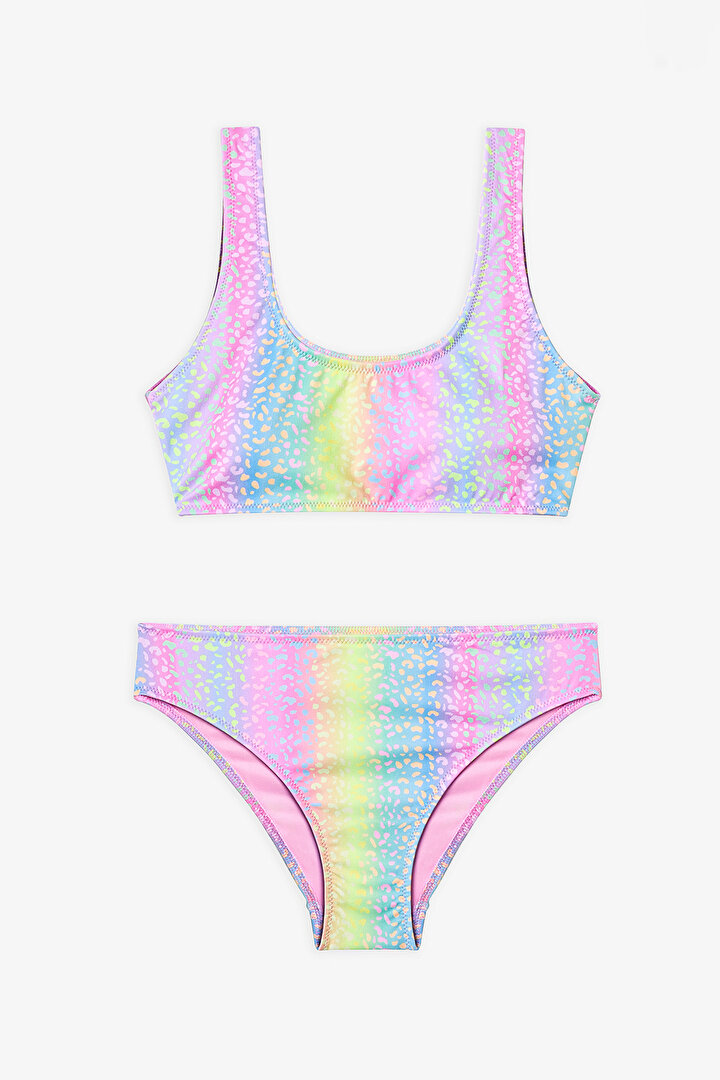 Multicolor Teen Energy Halter Bikini Set - 1