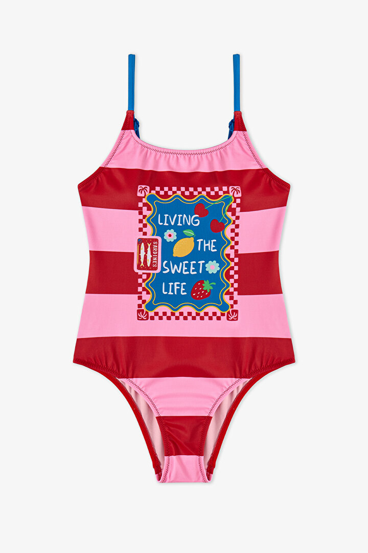 Red Teen Sweet Life Swimsuit - 1