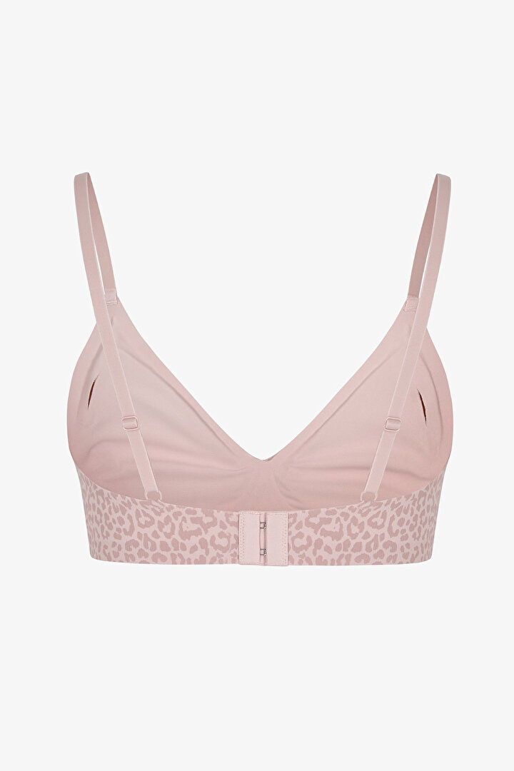 Pembe Invisible Görünmez Ribbed Üçgen Sütyen - 2