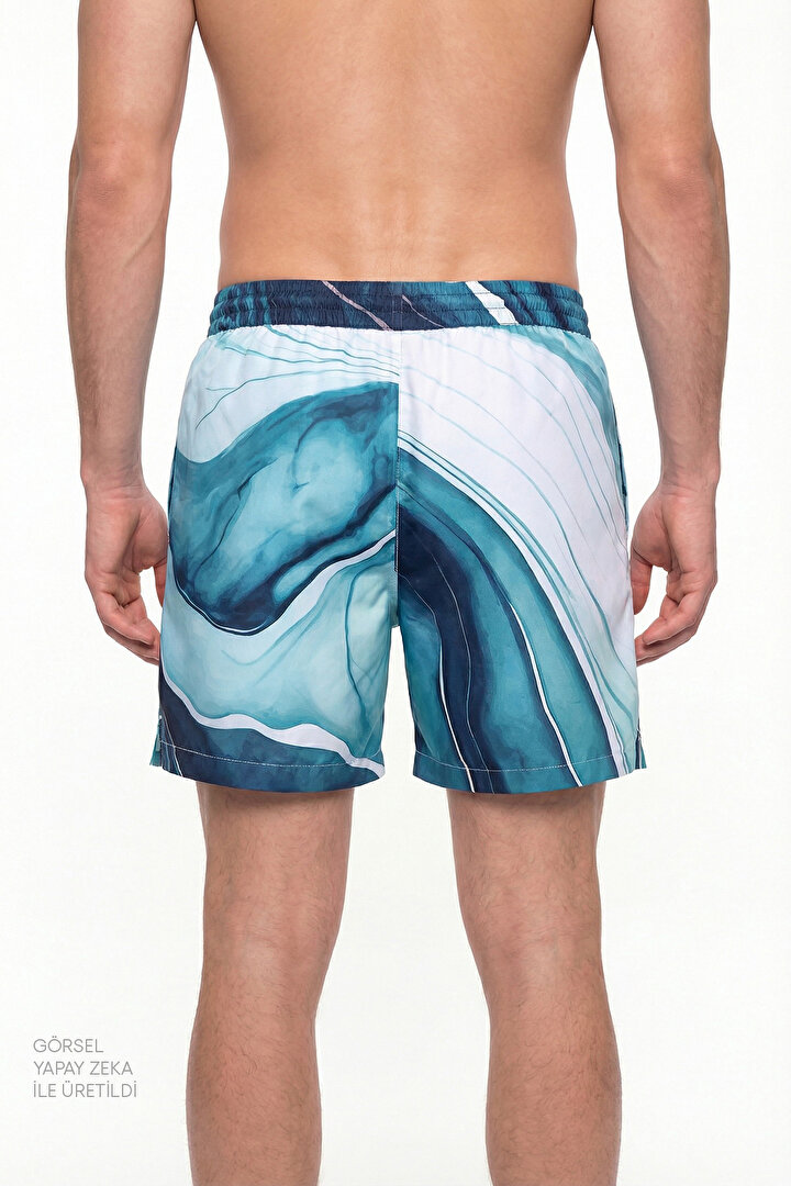 Erkek Renkli Marble Şort - 2