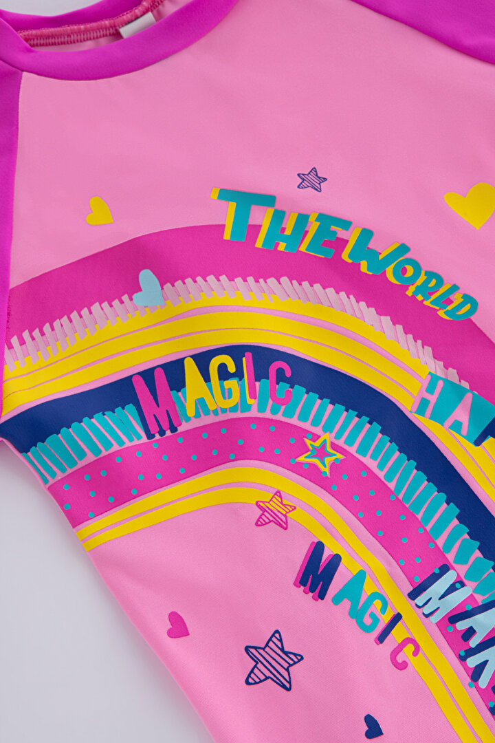 Girls Crazy Rainbow UV Top - 2