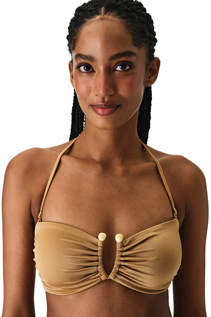 Bej Leas Straplez Bikini Üstü - 1