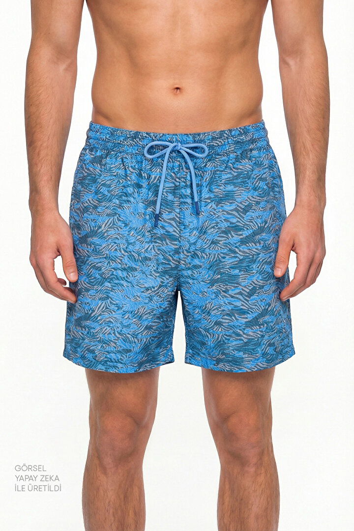 Man Multicolor Belt Deep Zebra Shorts - 1