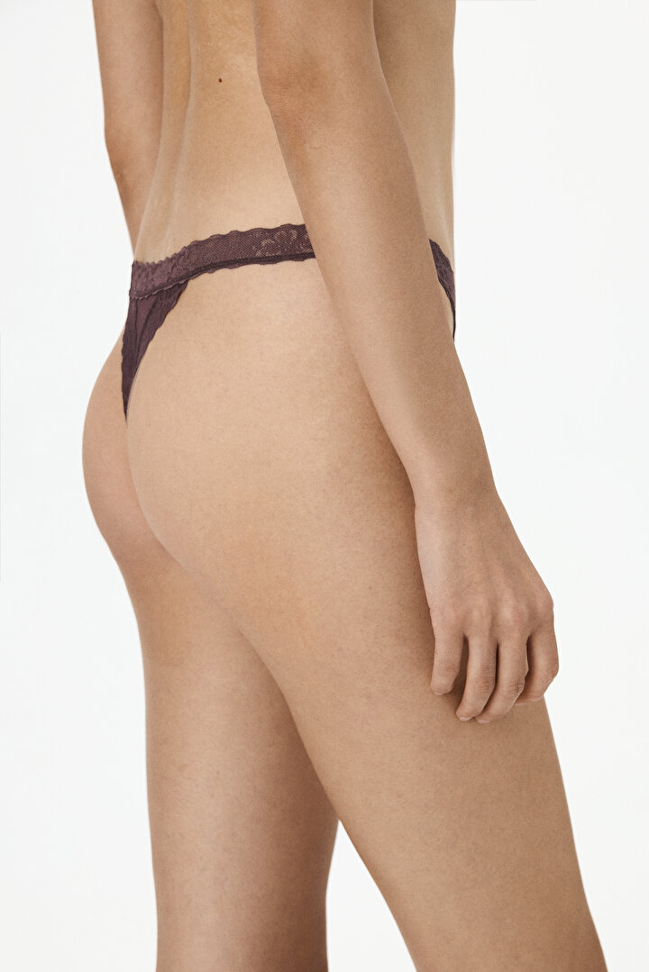 Brown Comfy Cotton Thong Briefs - 2