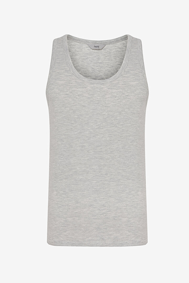 Erkek Regular Gri Melanj Termal Atlet - 1