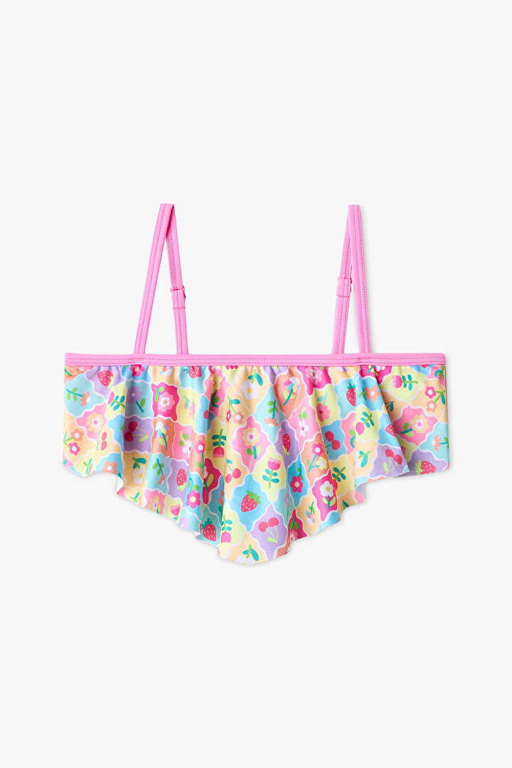 Renkli Kız Çocuk Cute Bandeau Bikini Takımı - 2