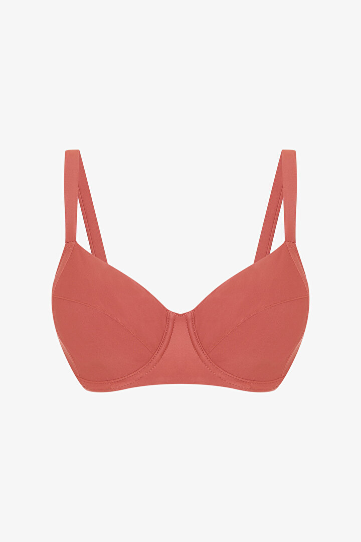Tarçın Rengi Plus Push up Balenli Balconette Bikini Üstü - 4