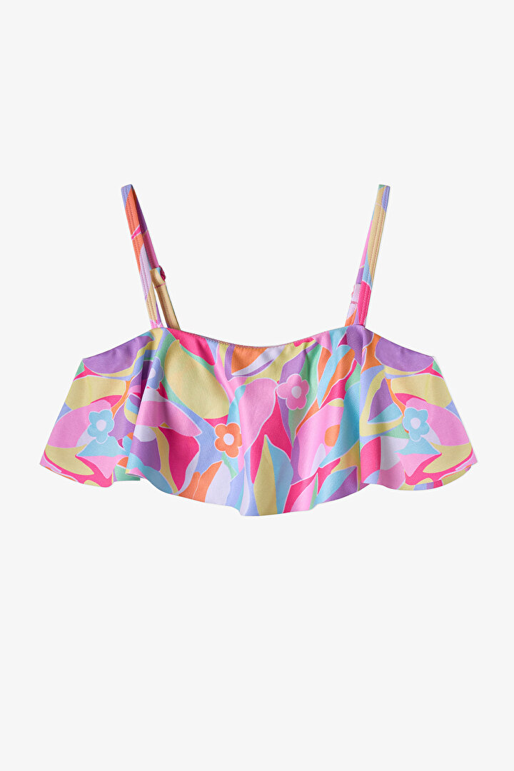 Renkli Genç Kız Tropic Bandeau Bikini Takımı - 2