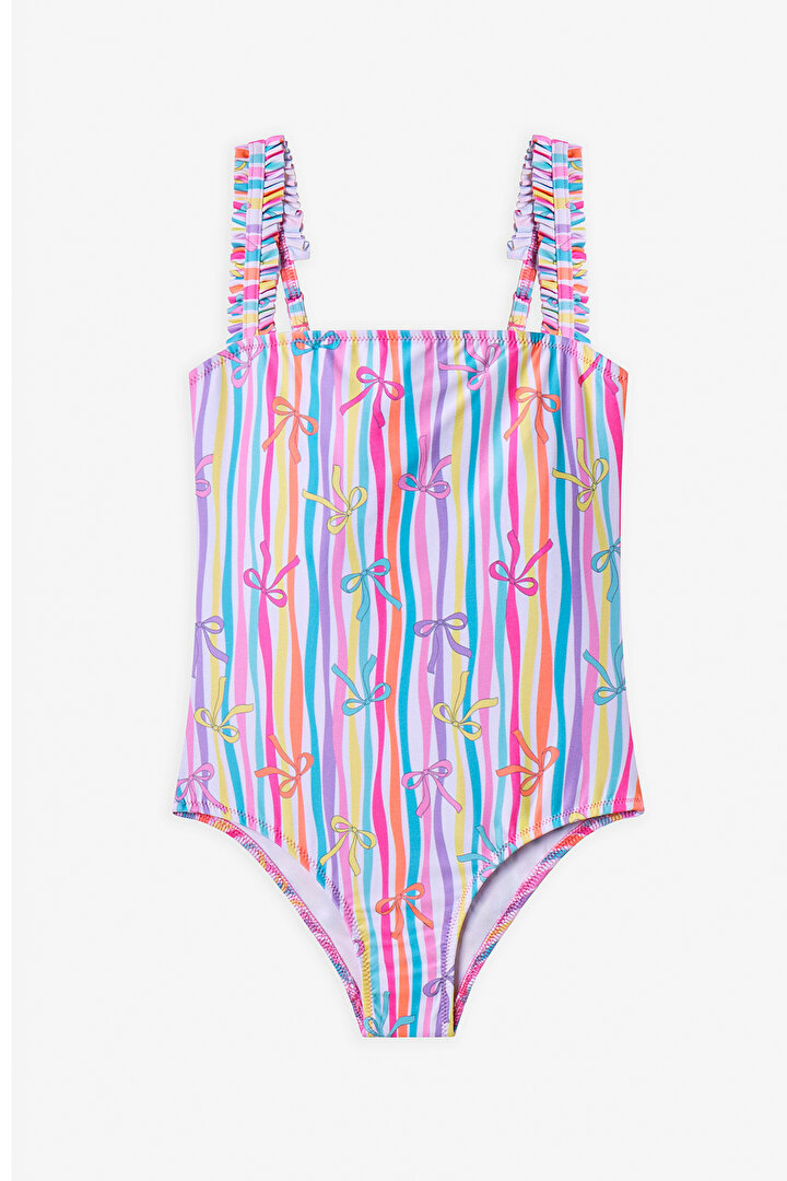 Renkli Kız Çocuk Ribbon Mayo - 1