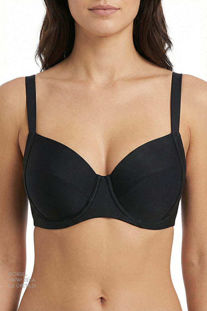 Siyah Plus Balen Bikini Üstü - 1
