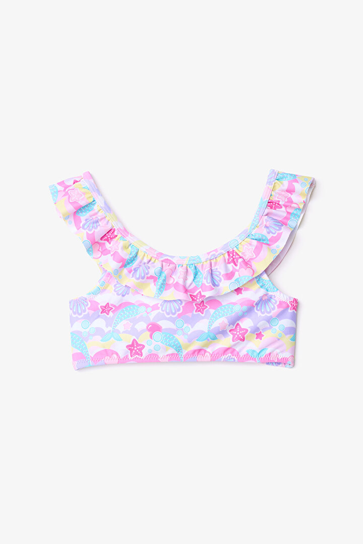 Kız Çocuk Star Shell  Fırfırlı Halter Yaka Bikini Takımı - 2