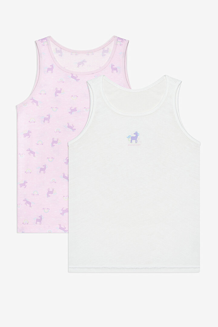 Girls Dreamer Unicorn 2in1 Multi Colour Vest - 1