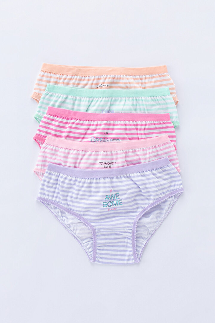 Teen Slogan Stripe 5in1 Slip - 1