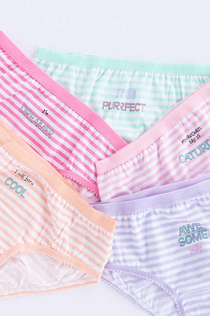 Teen Slogan Stripe 5in1 Slip - 2