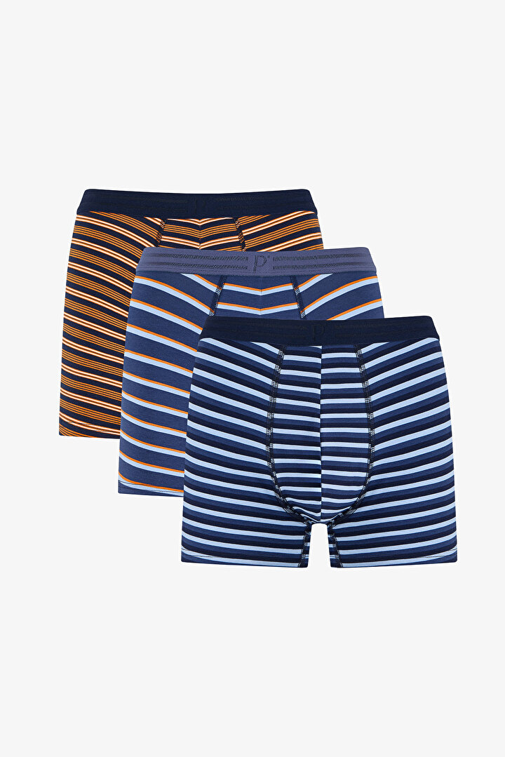 Erkek Çizgili 3'lü Boxer - 1