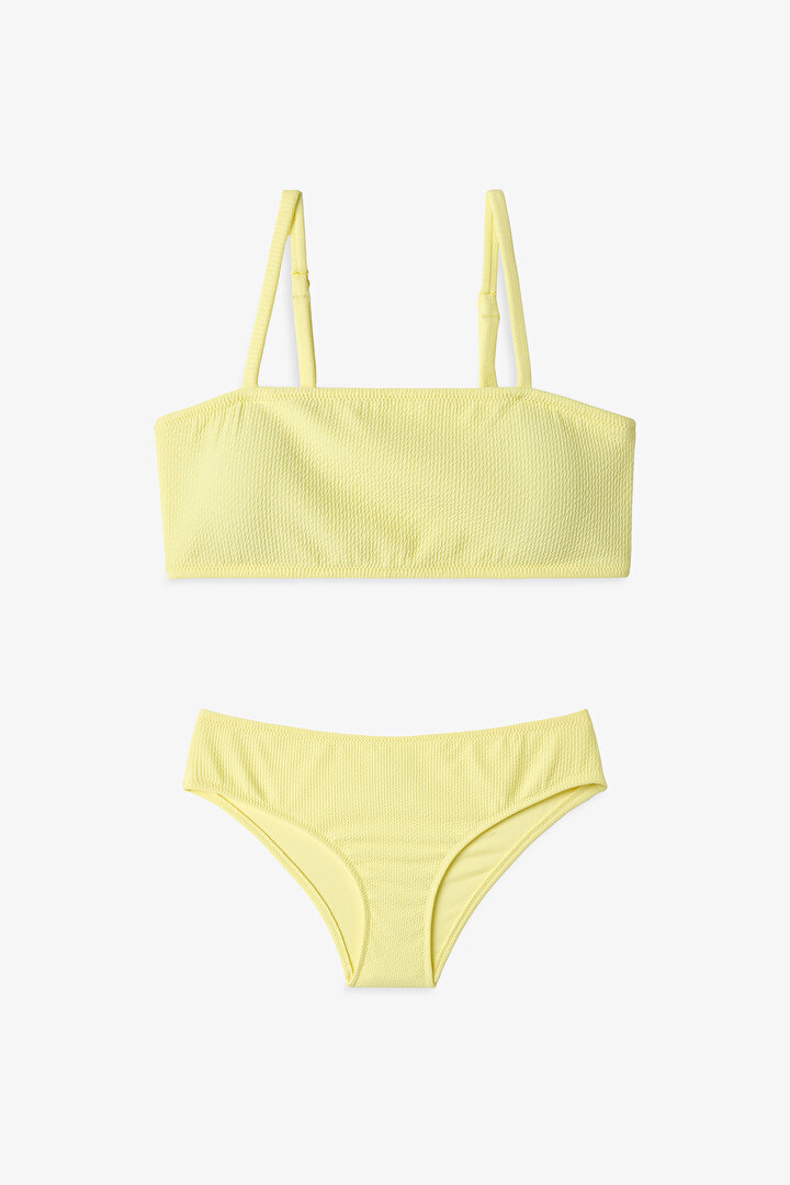 Sarı Genç Kız Arya Bandeau Bikini Takımı - 1