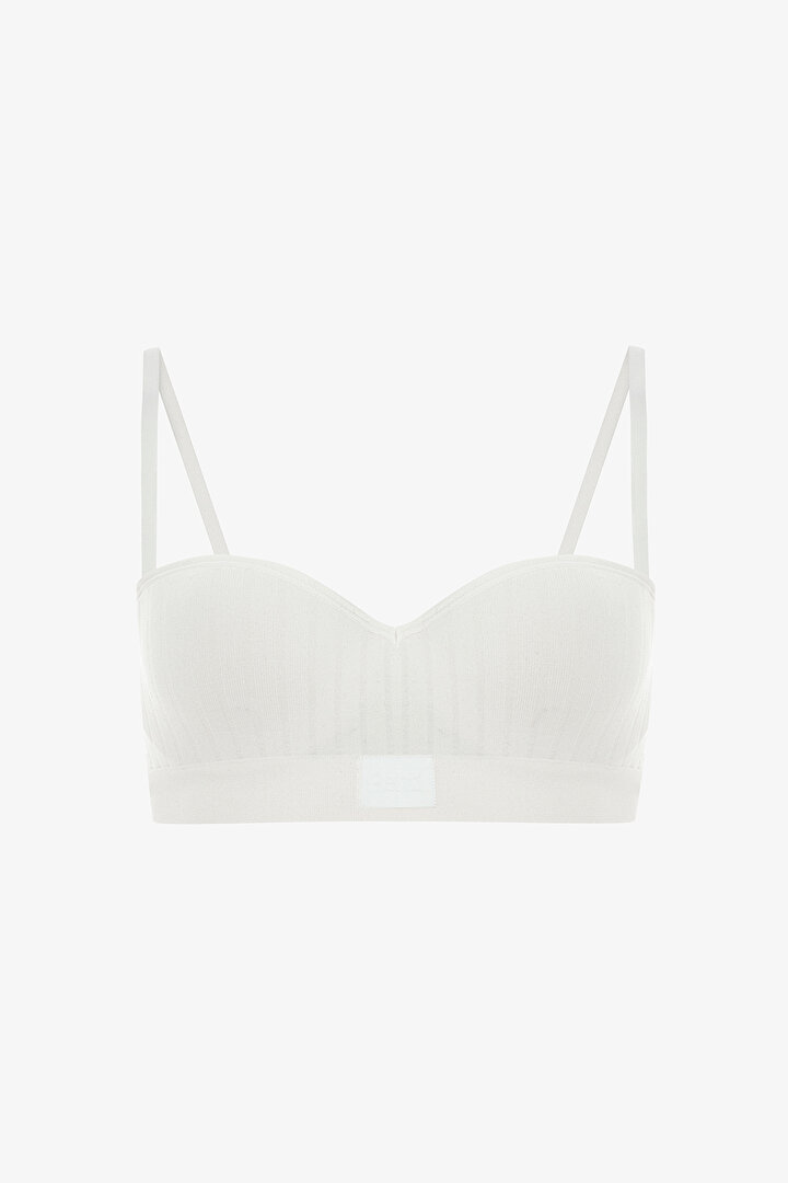 Ekru Stardoll Dikişsiz Push Up Balenli Straplez Sütyen - 1