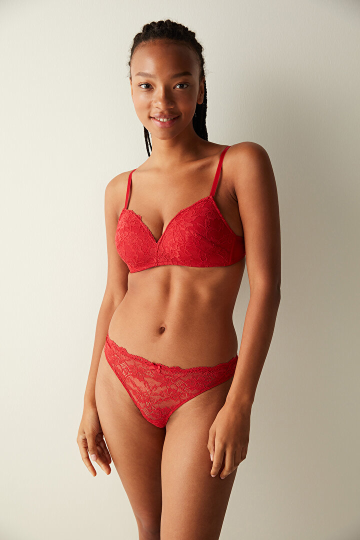Cosy Lace Red Bra PLH7TM1N23SK-ALM - Red - Penti